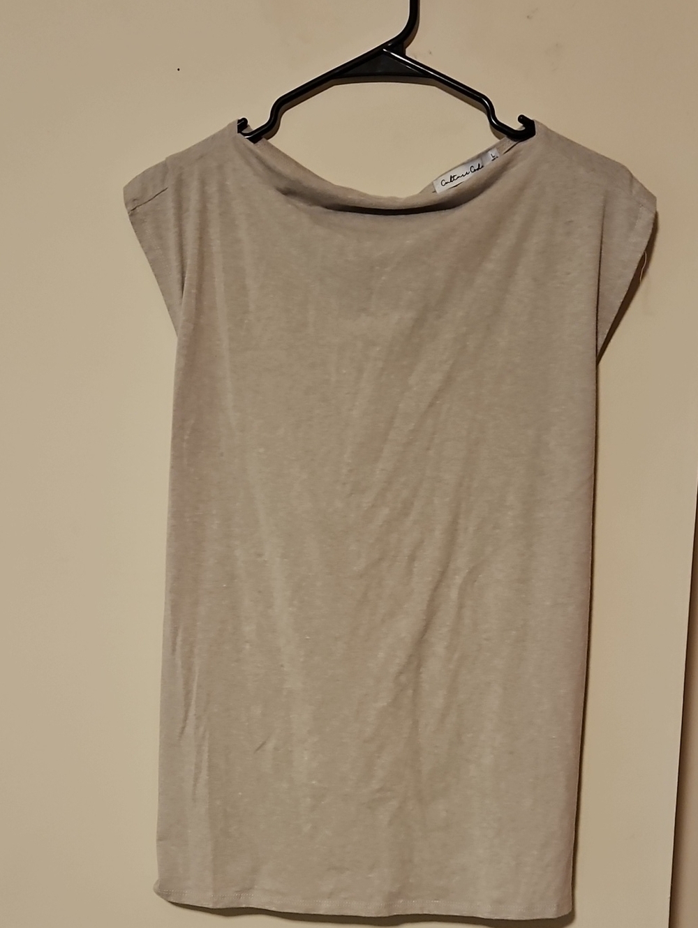 Sleeveless Boatneck Tank Top in Neutral Sandstone